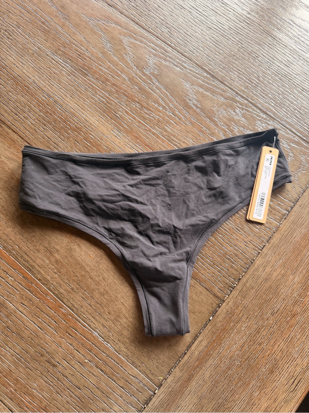 Skims Black Thong